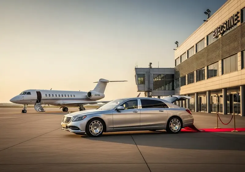 Mercedes-Maybach on VIP tarmac - Premium Service Liège Airport